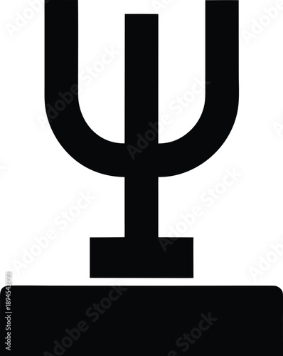 resonance tuning fork silhouette vector illustration on transparent background