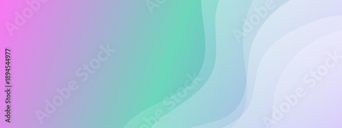 Abstract fluid wave shapes in refreshing mint green and purple hues