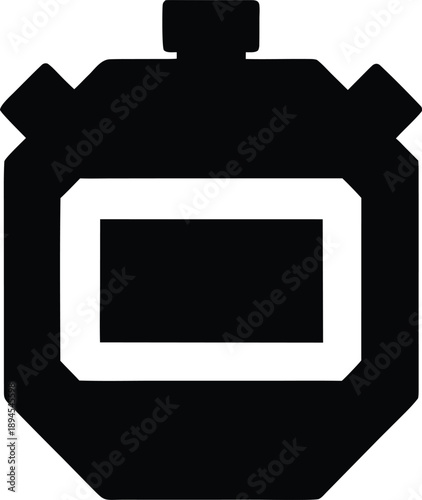 digital stopwatch lcd silhouette vector illustration on transparent background