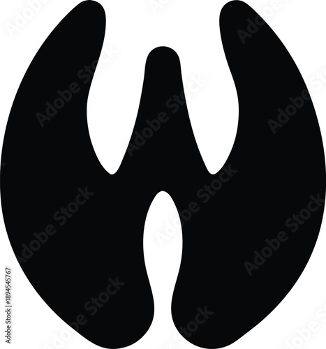 deer hoof print split toe silhouette vector illustration on transparent background