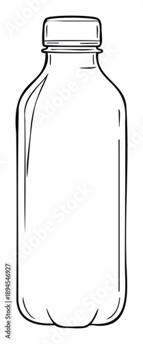 Clean line drawing of an unlabelled generic bottle with a twist cap, suitable for health product packaging, food and drink templates, or instructional visuals.
