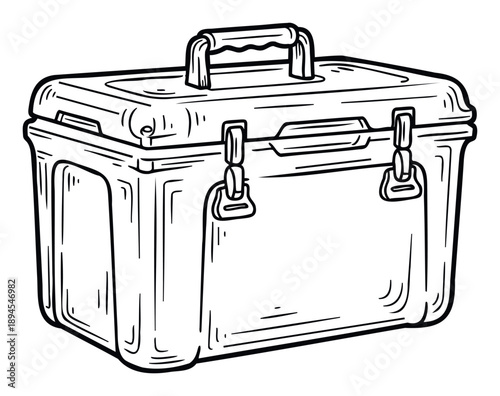 Versatile insulated food storage cooler box featuring a sturdy handle and secure latches, perfect for keeping provisions fresh and cold during any outdoor recreational activity or travel.