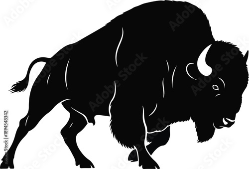 Bison Running Silhouette
