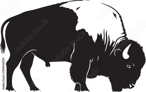 Bison Standing Silhouette
