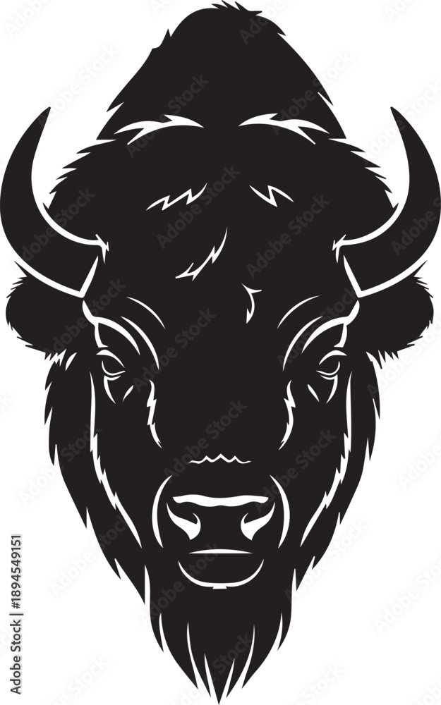 Fototapeta premium Bison Angry Silhouette