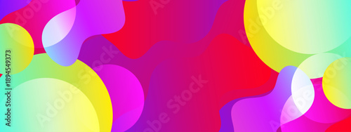 Intense red pink and yellow overlapping organic fluid shapes for high energy design projects