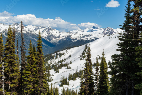 Springtime on Whistler Peak, British Columbia.
