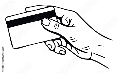 Human hand firmly holding a credit card, signifying modern financial transactions, online shopping, and secure payment solutions for various business applications and ecommerce platforms.