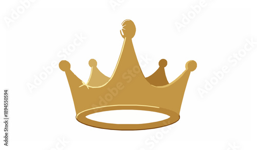 Luxury Golden Crown 3D Realistic Vector Icon