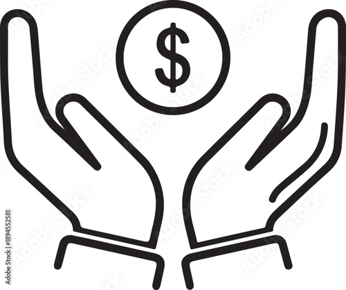 Offering financial support isolated on white background, illustration