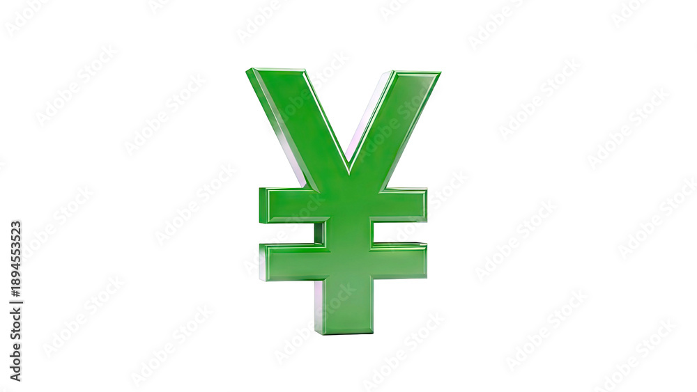 Obraz premium Green 3D Yen Symbol