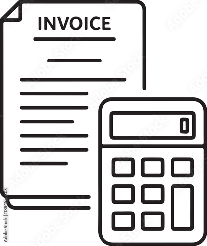 Invoice calculation isolated on white background, illustration