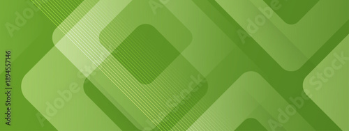 Fresh green background with overlapping rounded squares and glowing lines perfect for eco technology and financial growth concepts