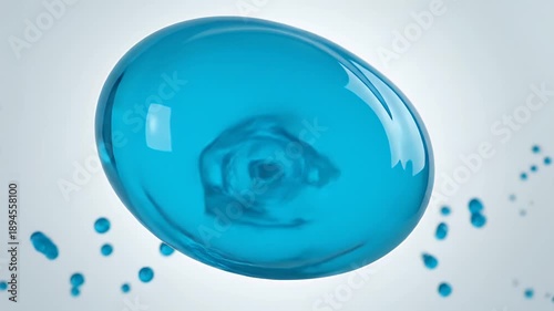 Dynamic Blue Water Splash - Captivating Liquid Sphere and Droplets.