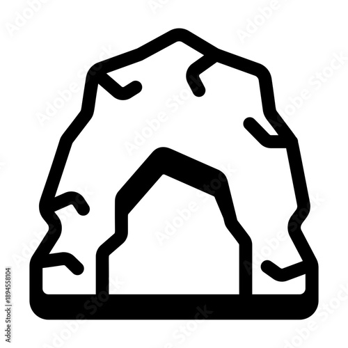 An outline style icon depicting cave entrance