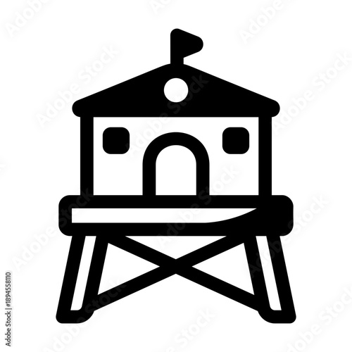 A line style icon showing observation tower