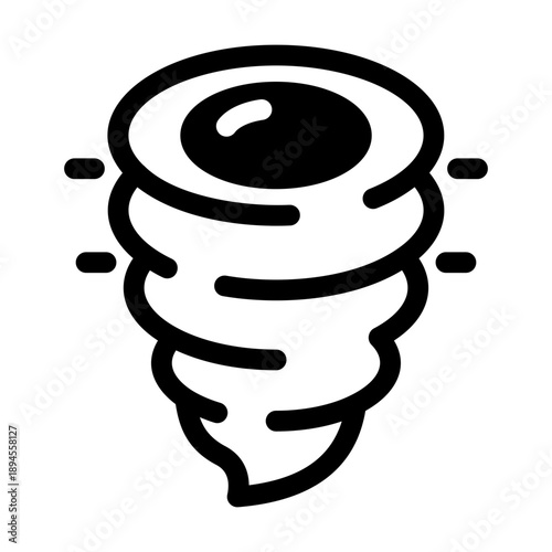 A linear style icon representing tornado funnel