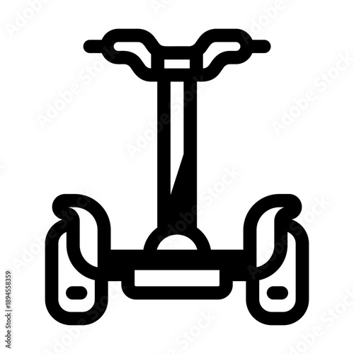 Glyph style icon showing a segway