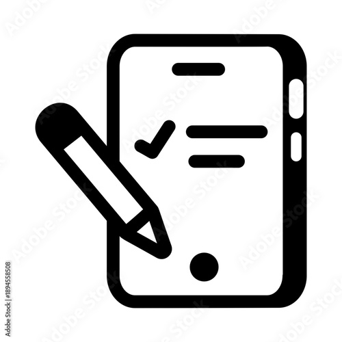 Line style icon depicting mobile learning