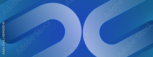 Professional blue gradient background with symmetrical rounded shapes and thin motion lines for technology
