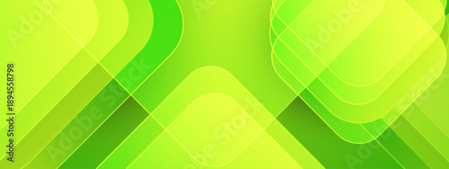 Bright green and lime gradient background with transparent geometric shapes for eco friendly design