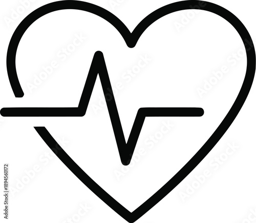 Heart health monitoring symbol