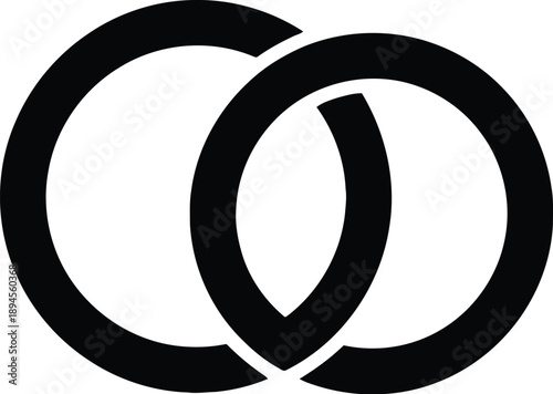 Two interlocking rings symbolizing unity and partnership