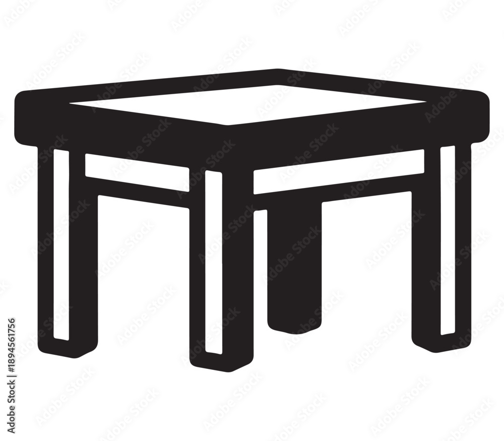 Fototapeta premium A simple black table icon on a white background