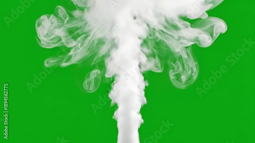 Atmospheric Particle Dynamics with rising white smoke on green screen background distortion, overlay, glitch, static noise, scan lines black background, 4k animated video loop