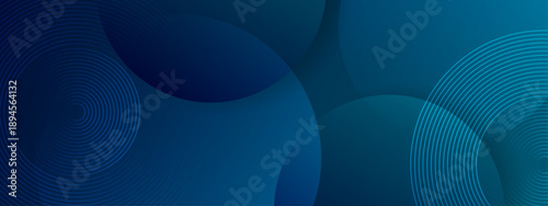 Premium dark blue background with overlapping circular layers and glowing turquoise concentric ring patterns