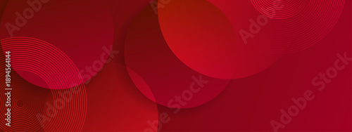 Intense deep red and maroon background featuring layered circular shapes and luminous concentric ring patterns