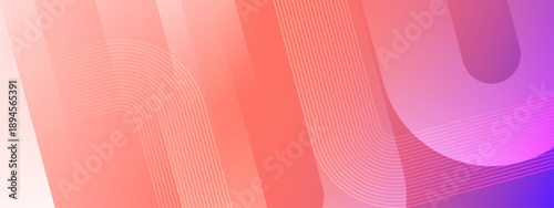 Energetic coral and red abstract background with thin curved lines and overlapping geometric shapes for vibrant digital art