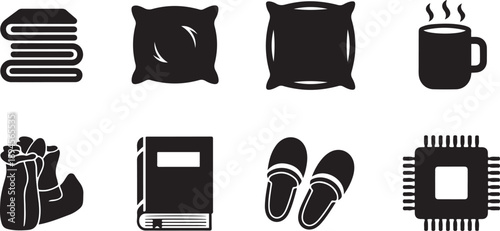 Black and white of cozy reading nook cozy nook books pillows coffee