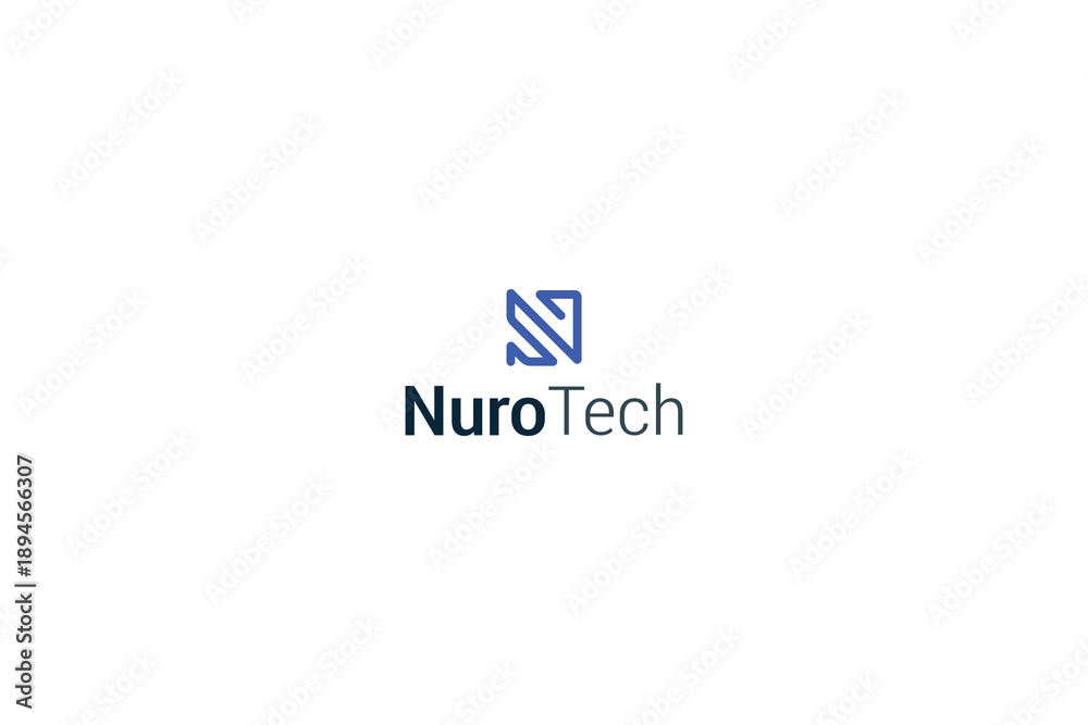 Fototapeta premium Letter N modern line art technological unique logo 