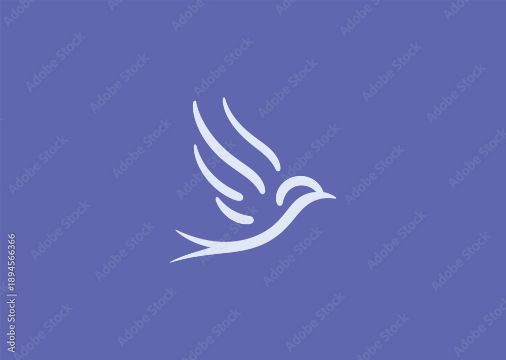 Obraz premium Abstract swallow logo for freedom, speed, and modern minimalist branding.