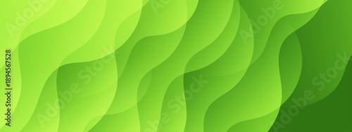 Eco friendly green background with soft flowing waves and organic liquid layers