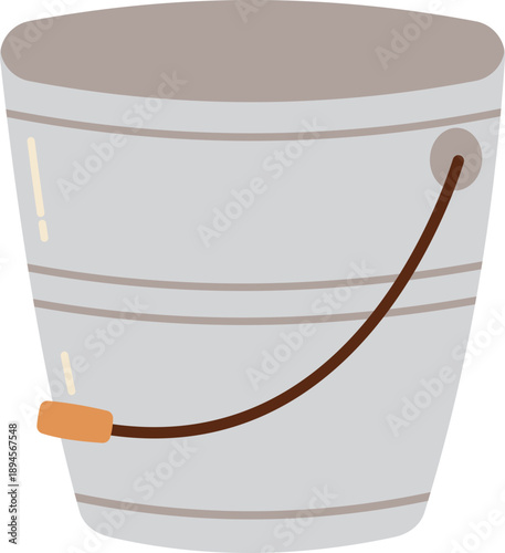 Illustration of Metal Bucket