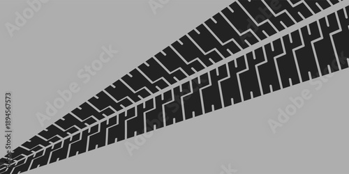 Black tire marks on road, Black rubber tire marks and tread marks, Tire trace track wheels texture and background, Auto tire tread grunge, Car wheel tyre tread track black tyre print, Top view.