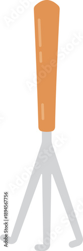 Hand Fork Gardening Tool Illustration