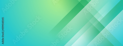 Modern abstract background with aqua green diagonal stripes and geometric overlapping shapes