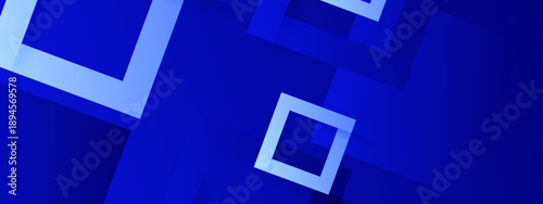 Professional blue gradient background featuring overlapping geometric squares for a high-tech and corporate look