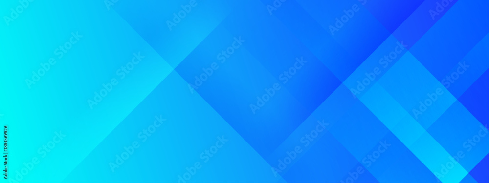 Obraz premium Minimalist blue and cyan geometric background with overlapping square layers and crystal glass effect