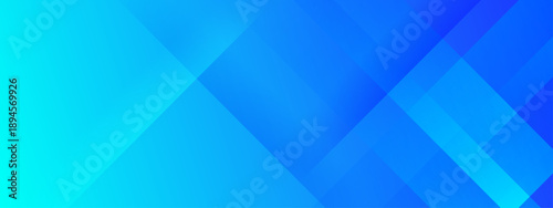 Minimalist blue and cyan geometric background with overlapping square layers and crystal glass effect