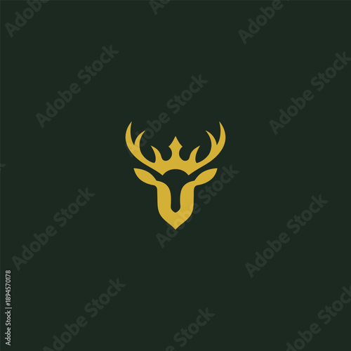Abstract stag crown logo in elegant and symbolic minimalist design.