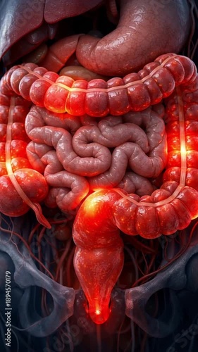 Wallpaper Mural Digestive system intestine colon inflammation stress physical symptoms pain disease anatomy of digestive tract intestine colon stomach organ medical stress response bowel abdomen gut pathology Torontodigital.ca