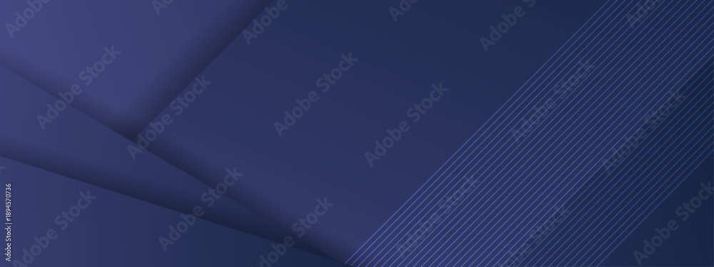 Obraz premium Professional dark blue geometric layers with elegant metallic lines for corporate presentation identity