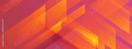 Intense red and orange background featuring sharp diagonal geometric layers and glass-like transparency effects