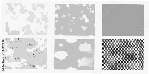 Abstract grayscale patterns a collection of textured and speckled square images