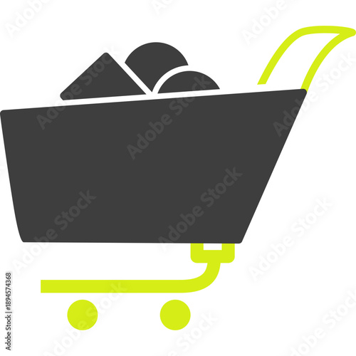 Unique Shopping Cart II Vector Icon
