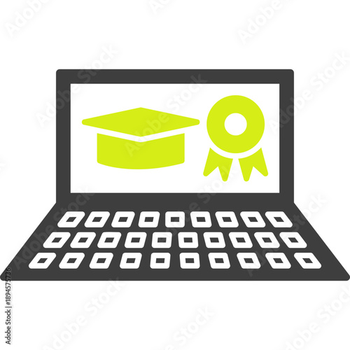 Unique Online Degree Vector Icon
